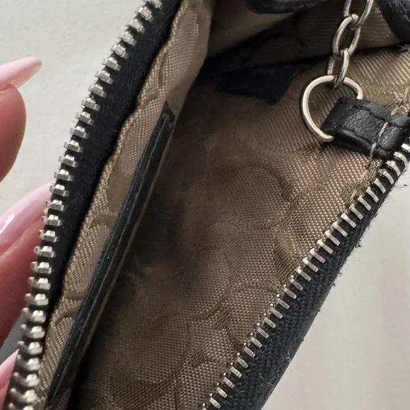 COACH Black Leather Coin Purse - Picture 3 of 6